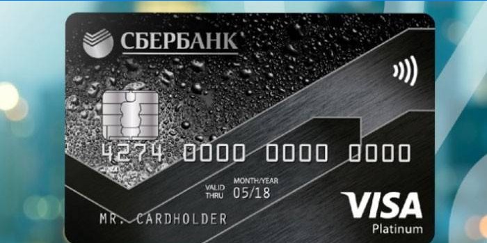 Must kaart Visa Platinum Sberbank