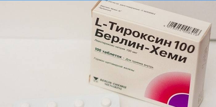 Tiroksiini tabletid pakendis