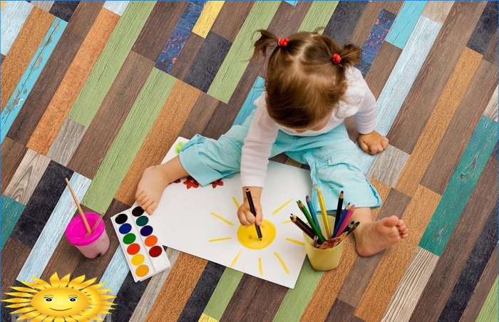 Lasteaia põrandakate: võimalused, plussid, miinused