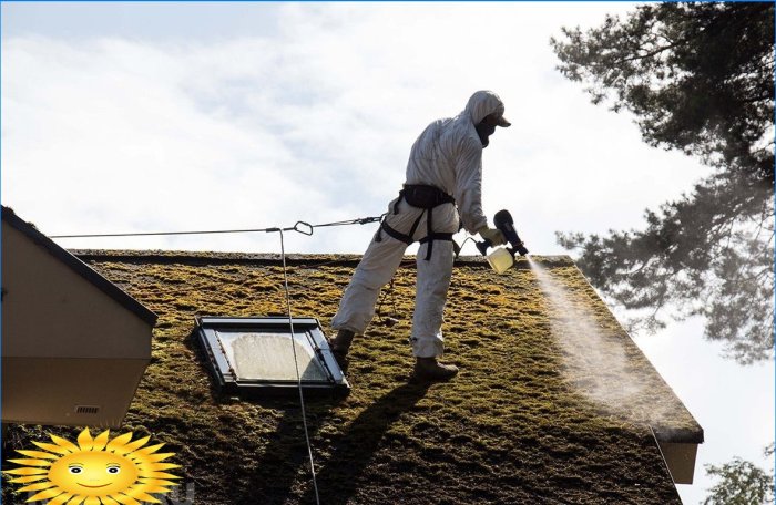 Sammaldest mõjutatud katuse töötlemine keemilise koostisega